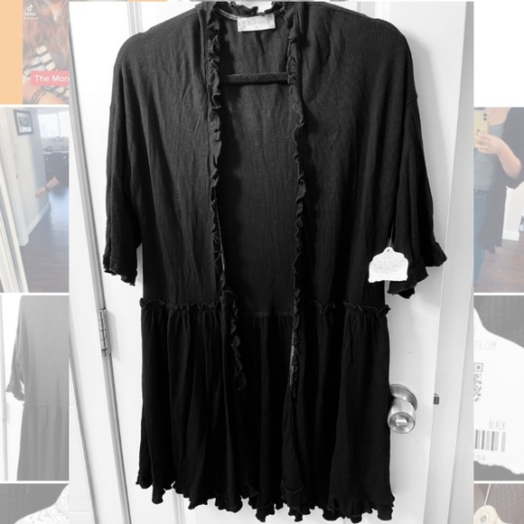 XS waffle knit black Altar’d State cardigan NWT - Picture 3 of 6